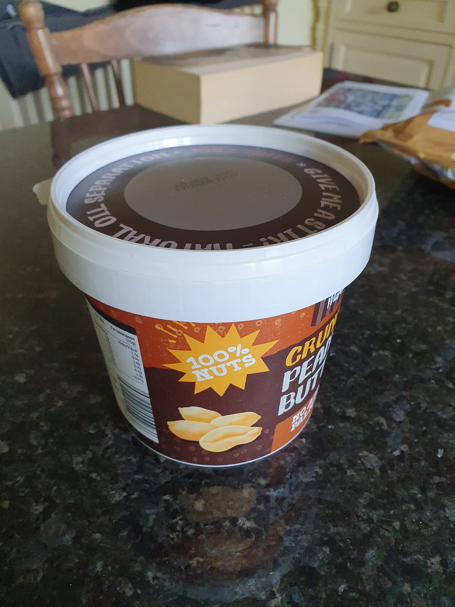 PeteWJ's tweet photo. 100% nuts. Me too, disturbingly large bucket of peanut butter, me too. https://t.co/xPN0M26h3Z