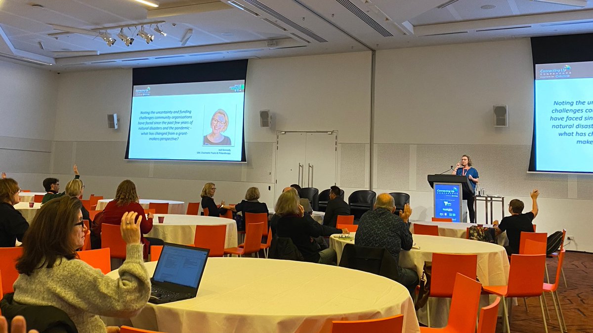 Infoxchange's tweet photo. We finished off day 2 at the #CUConference with a fantastic keynote from Jodi Kennedy, General Manager, Charitable Trusts and Philanthropy @Equity_Trustees. #fundraising #philanthropy https://t.co/BpkLLjqaXb