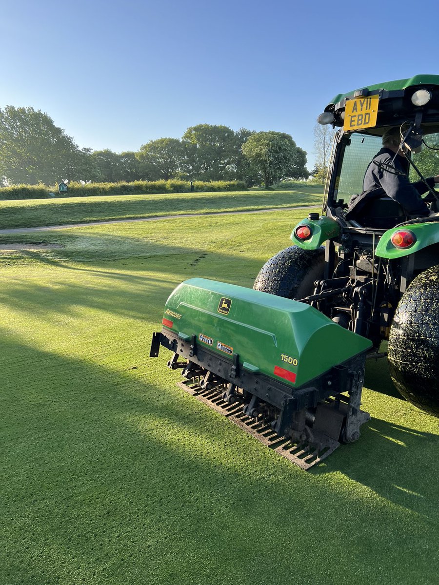 NickSwanson83's tweet photo. New holes, new seed and a light dressing, drag matted in all to encourage new growth 🏌️‍♂️⛳️ https://t.co/9S42Pvb62Y