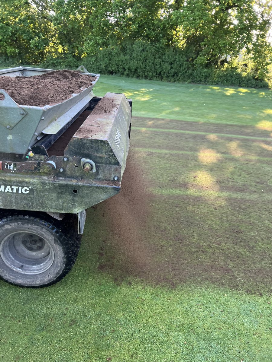 NickSwanson83's tweet photo. New holes, new seed and a light dressing, drag matted in all to encourage new growth 🏌️‍♂️⛳️ https://t.co/9S42Pvb62Y