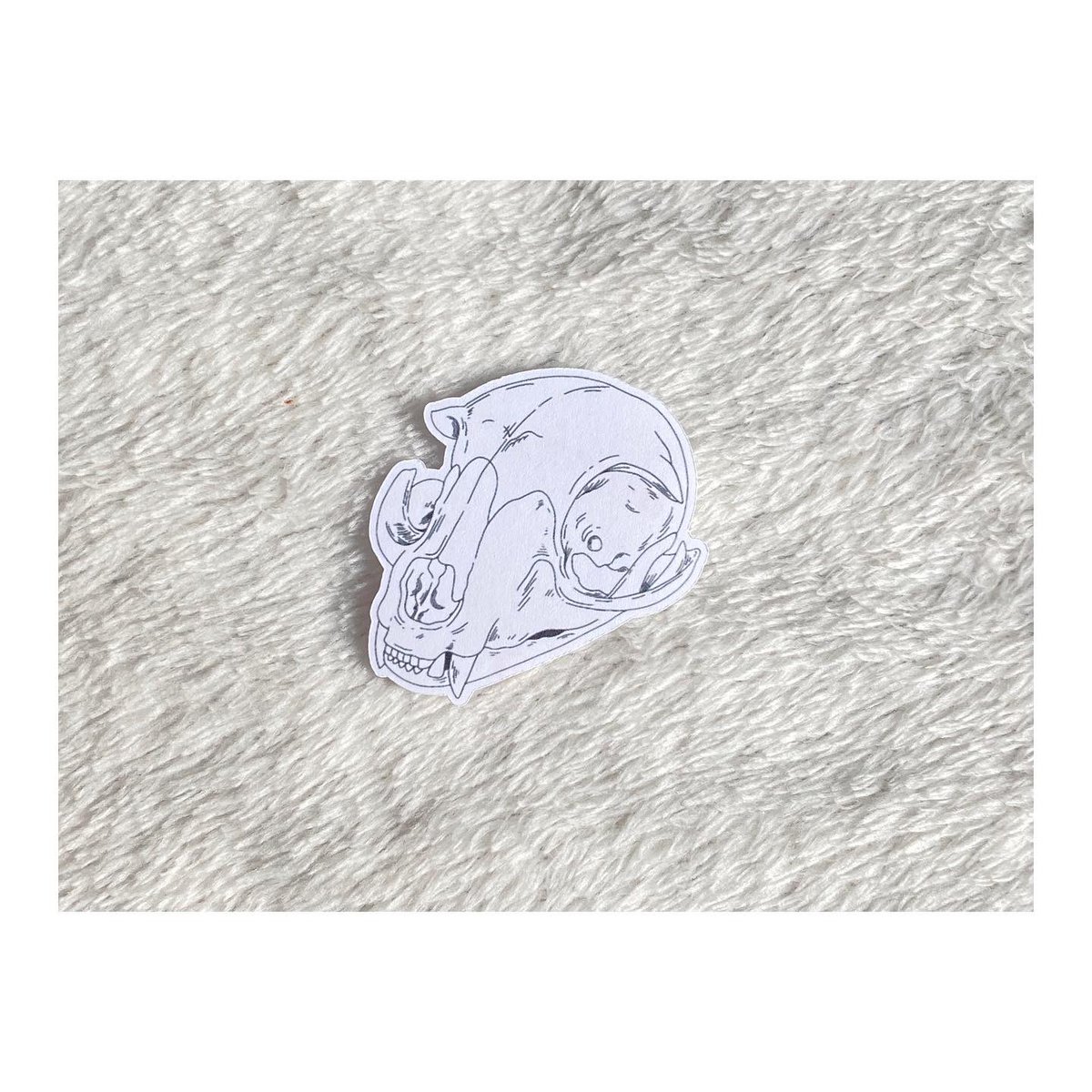 piggydesi_gns's tweet photo. new cat skull stickers now available 🐈‍⬛ link in bio https://t.co/P7E5t8mhD9