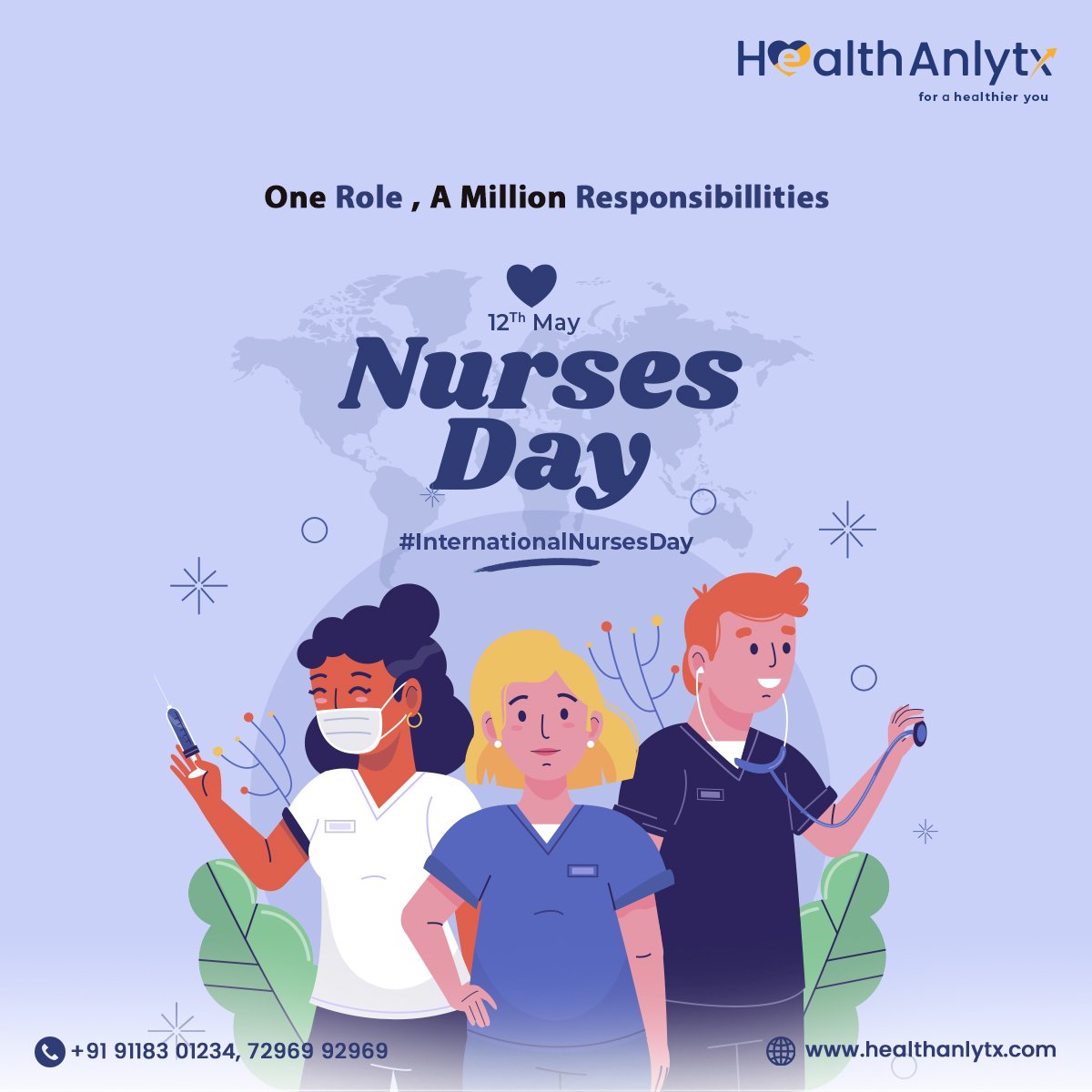 HealthAnlytx's tweet photo. The nursing staff are the real heroes that make healthcare services supportive! Thanking all the nurses out there for being there.. Happy International Nurses Day
#InternationalNursesDay2022 #NursesDay #NursingDay https://t.co/PWT7GaRoQo