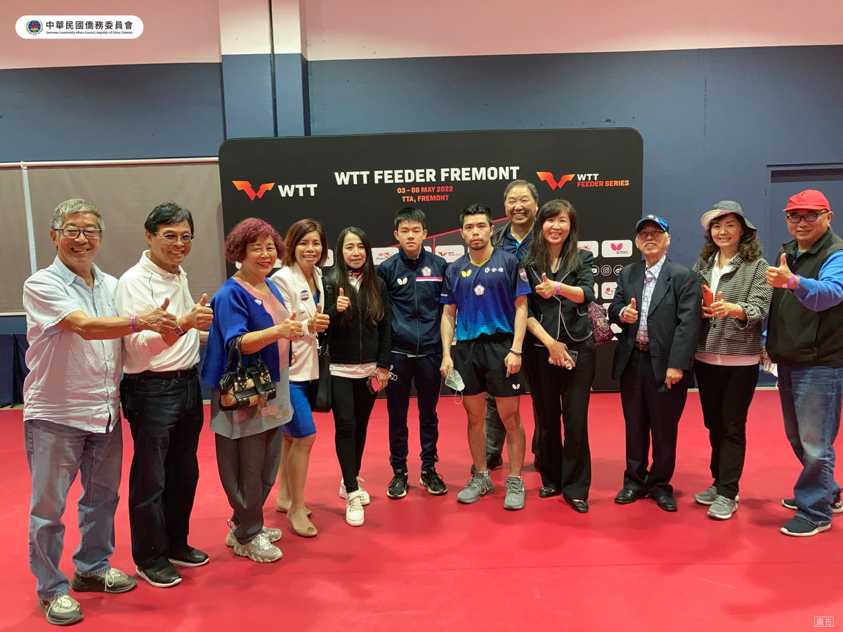 OCAC_TAIWAN's tweet photo. #Taiwan table tennis athletes won mixed doubles gold, women‘s doubles silver at #WTT Feeder #Fremont 2022. Overseas compatriots in SF Bay Area gave them big and warm support.🏓

#TableTennis #ChuangChihYuan #ChenSzuYu #ChengIChing #SanFrancisco https://t.co/mjKv45CoQP