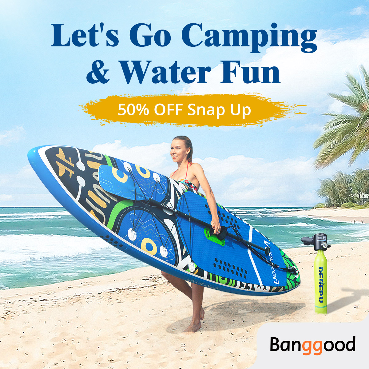 Banggood_JP's tweet photo. 天気は暖かくなり、夏のキャンプや水遊びの準備をする方がいいでしょう。 50％オフ。🔗https://t.co/skLthEJhs6 https://t.co/V3IN3dm1iZ