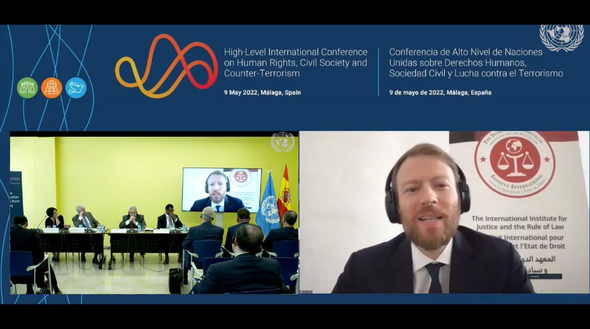 iijmalta's tweet photo. At #UNMalaga2022 Conference side event on rehabilitation &amp; reintegration of returnees, #IIJ PM Winthrop Wells spoke about @iijmalta's work on this important issue and civil society’s indispensable role @UN_OCT @SpainMFA https://t.co/xLuTfrsXc1