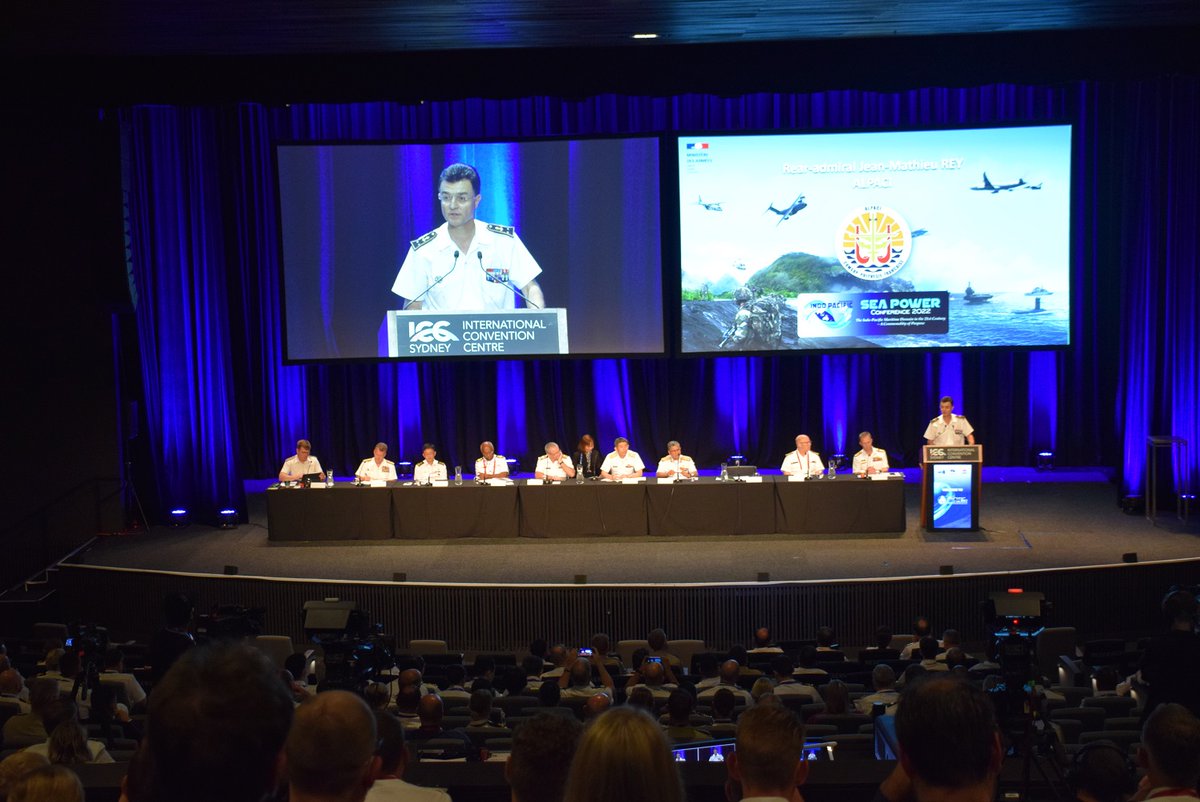 CPP_FAPF's tweet photo. #SeaPowerConference : représentant l'@amiralVandier, ALPACI a présenté la vision de la France en #IndoPacifique devant une assistance de plus de 1000 personnes composées d’autorités politiques, militaires et de dirigeants d’entreprises. https://t.co/wu5zpHDyxd