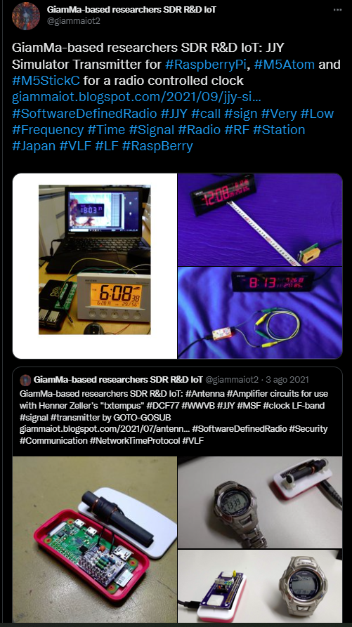 giammaiot2's tweet photo. Transmit & Broadcast Various Radio Clock Signal
WWV CHU RWM BPM DCF77 WWVB JJY MSF
HF Time Radio
This application simulates various clock radio stations that transmit on HF (WWV CHU RWM BPM)
https://t.co/VLlVJ6Mx7C
&
https://t.co/x4r8NigLsO
#SoftwareDefinedRadio #Time #Signal https://t.co/UH8fKkAxML