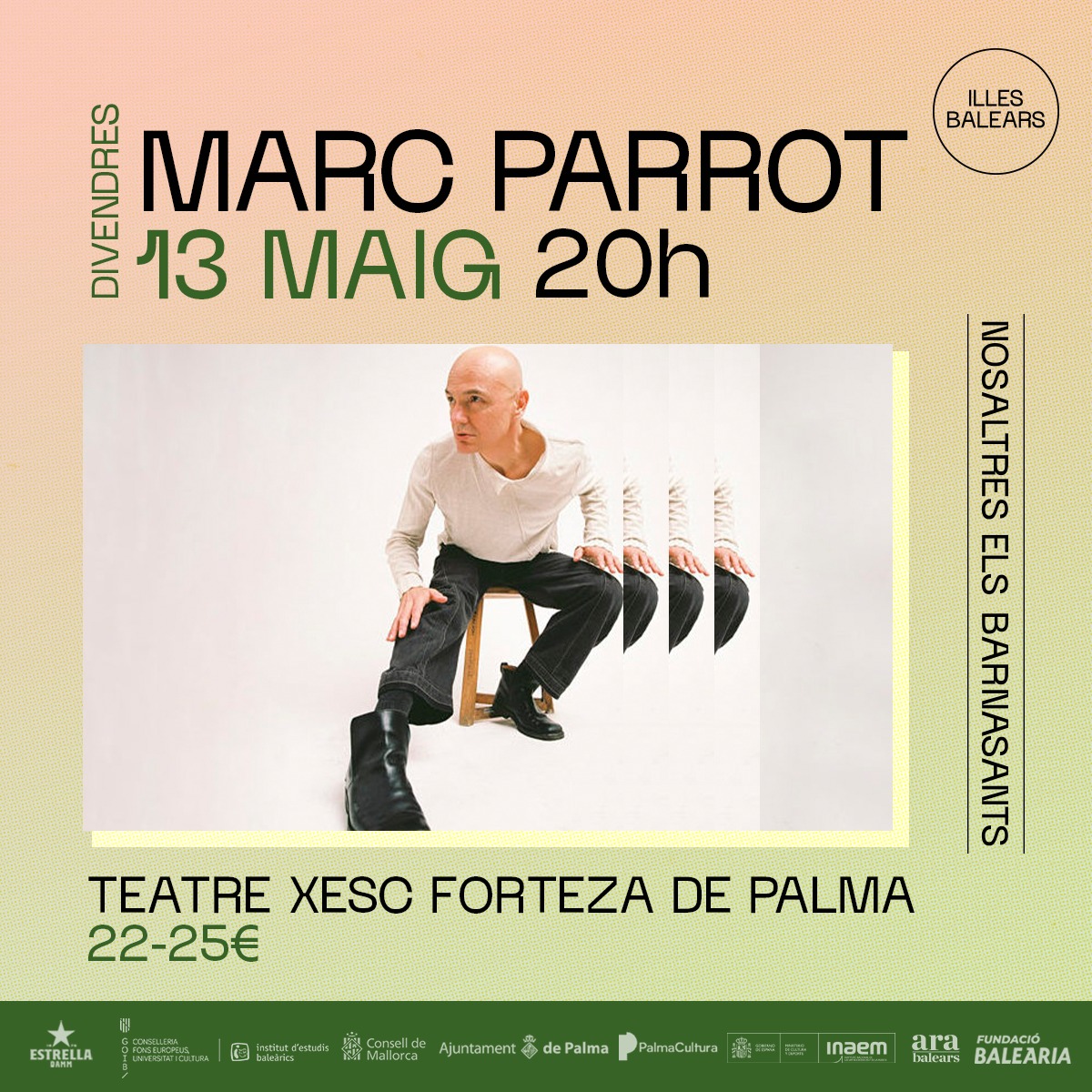 unpictured's tweet photo. Avui a Barcelona i demà a Palma. @marc_parrot estrena disc i nou espectacle en directe. Més info i entrades a https://t.co/5H7DXqYOpu https://t.co/vKo7CEL4NH