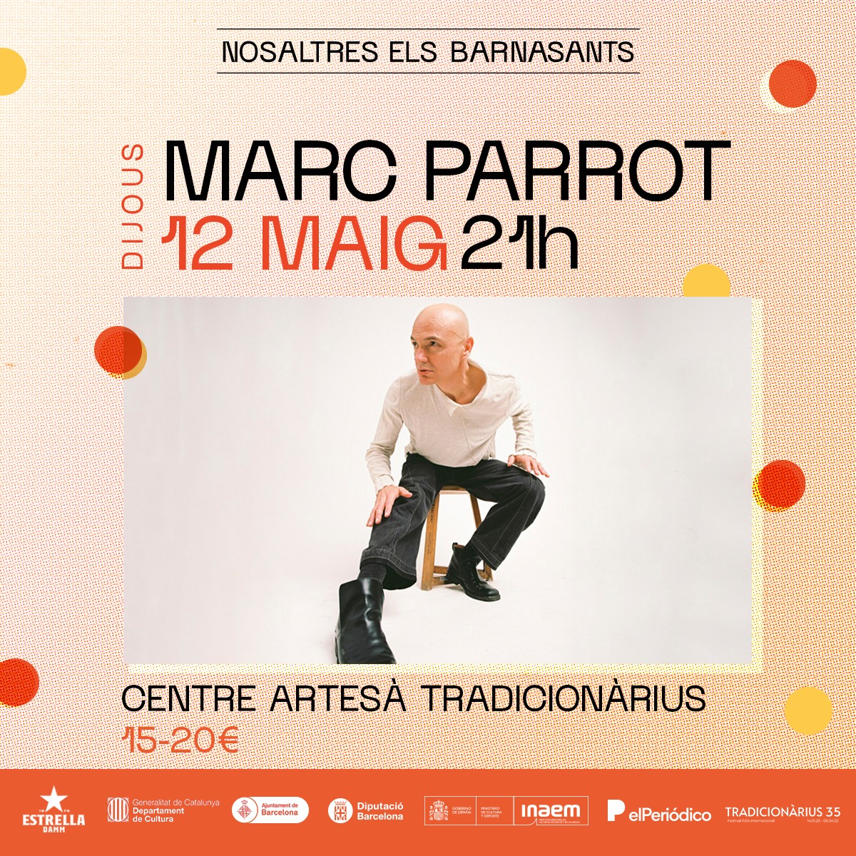 unpictured's tweet photo. Avui a Barcelona i demà a Palma. @marc_parrot estrena disc i nou espectacle en directe. Més info i entrades a https://t.co/5H7DXqYOpu https://t.co/vKo7CEL4NH