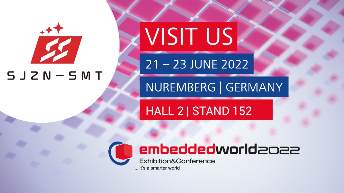 SjznSmt's tweet photo. Come and visit the #SanjingIntelligent team at the upcoming #embedded_world Exhibition&amp;Conference 2022 in #Nuremberg. Meet us at Hall 2 Stand #152 and learn more about our world-class electronic circuit technologies and solutions live. See you in Nuremberg! 
#Electronics #EW2022 https://t.co/n2zsIRoxmP