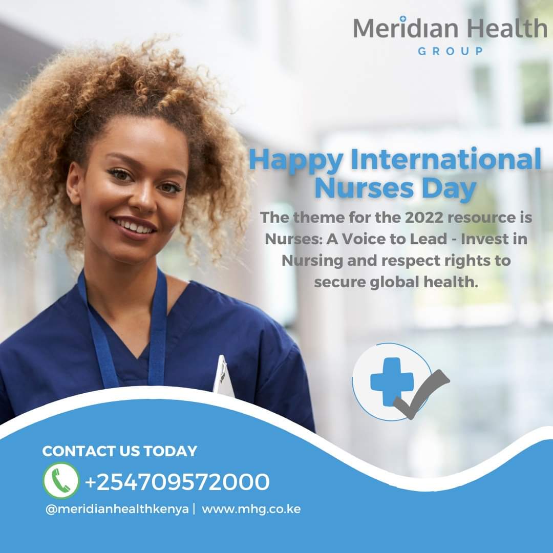 Meridian_Kenya's tweet photo. Happy International Nurses day.
The theme for the 2022 resource is Nurses: A Voice to Lead - Invest in Nursing and respect rights to secure global health.
#meridianhealth #hospital #inpatientcare #outpatientcare https://t.co/HTKy8fCJxo