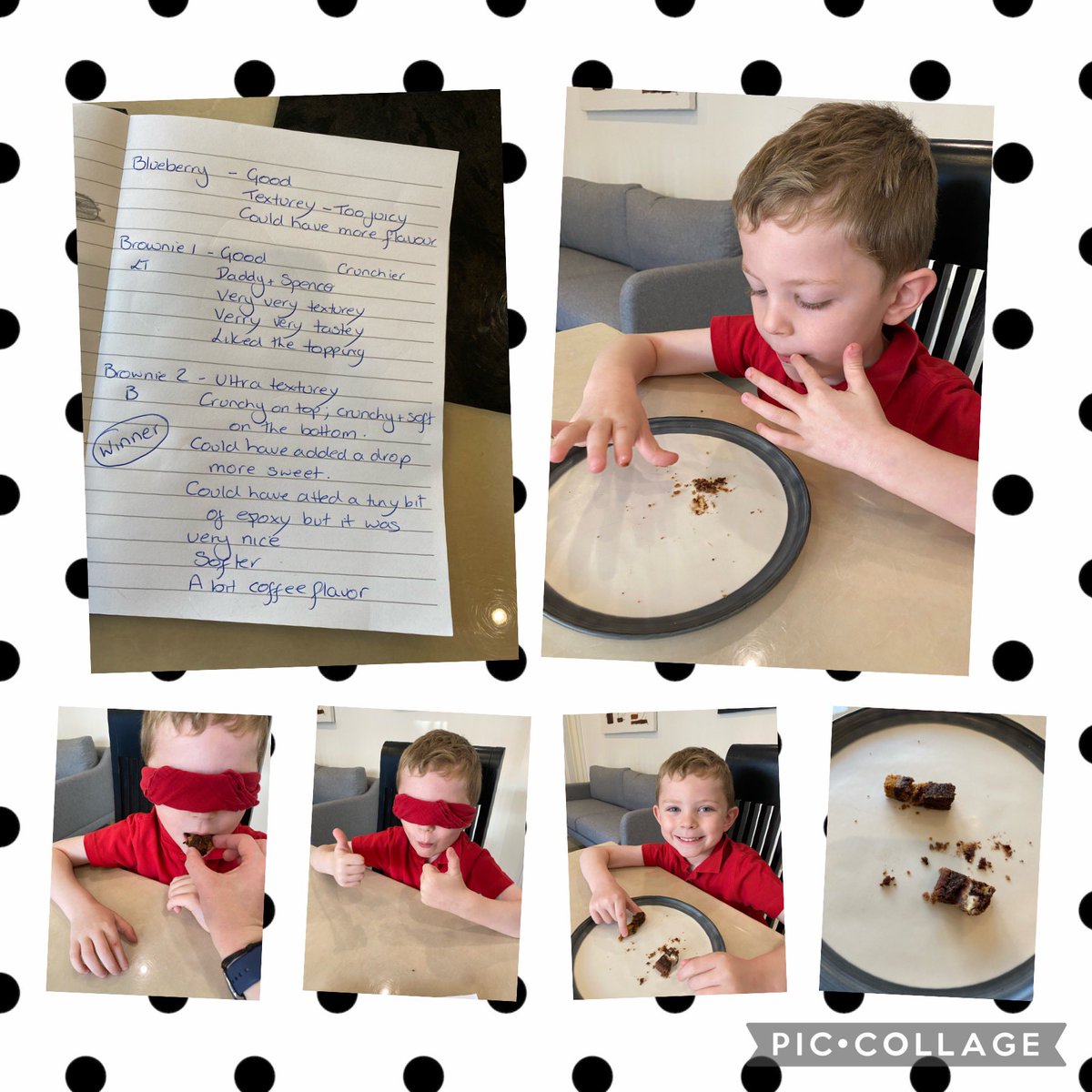 Spencer wanted to blind taste test some brownies made by my very talented colleagues. Developing critical evaluation skills. It was all very tasty and texturey!!!! <a href="/Becky_Hardiman/">Becky Hardiman</a> <a href="/ympswatkins/">Mrs Watkins</a> <a href="/MairiThomas/">Mairi Thomas</a> <a href="/tyniem/">Emma Thomas</a> <a href="/cakesmyth/">Andrew Smyth</a>