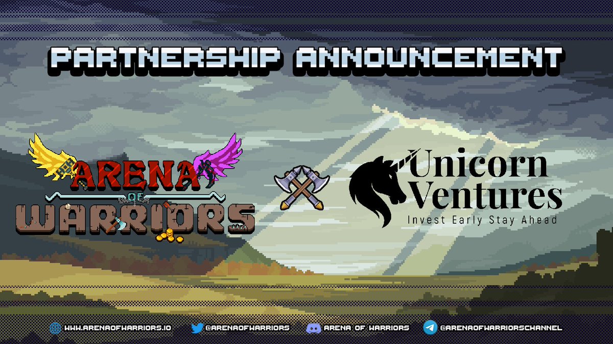 🚨Arena of Warriors is proud to announce a new partnership with <a href="/ventureUnicorn1/">Unicorn Ventures</a>  - a private VC with passionate investors to support and empower the most promising projects in #gamefi #defi #metaverse #play2earn space.

⚡️To update any hot news, don’t forget to follow us now!