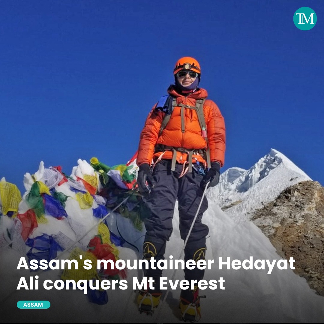 TheMeghalayan's tweet photo. Assam's Hedayat Ali has achieved a rare feat by conquering Mount Everest, the world's highest peak on May 12.
#news #meghalayanews #TheMeghalayan #northeast #northeasternstate #mteverest #scale #Assams #HedayatAli #conquering #Mount #Everest #worlds #highestpeak https://t.co/VyNaGOt7eI