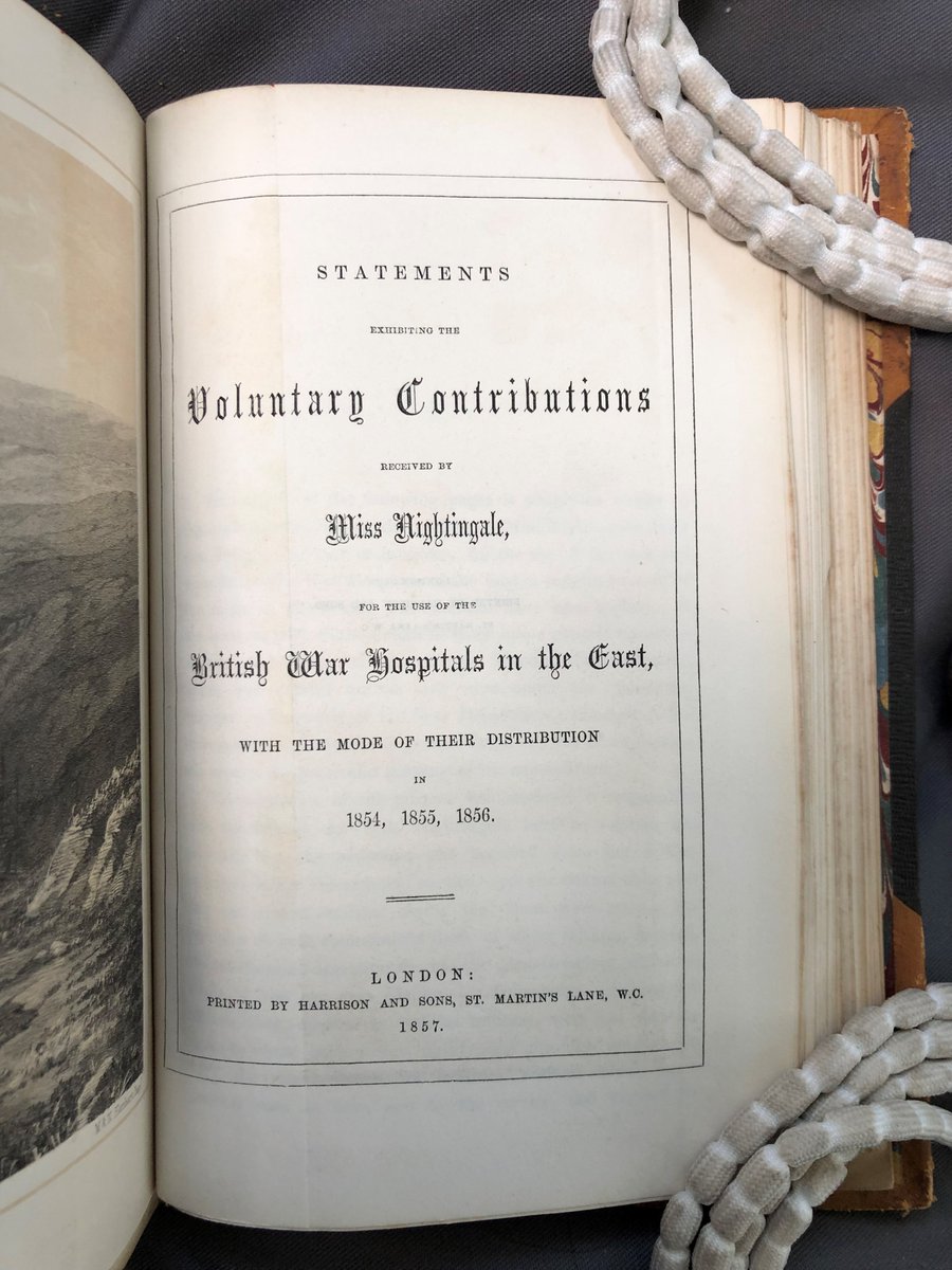 TrinCollLibCam's tweet photo. Another birthday today, celebrating Florence Nightingale, born #otd in 1820. From the #CreweCollection, these statements show the voluntary contributions received by Nightingale for use within British war hospitals abroad. Catalogue record: https://t.co/C6jADUQGwS #WrenLibrary https://t.co/DiINSjpj42