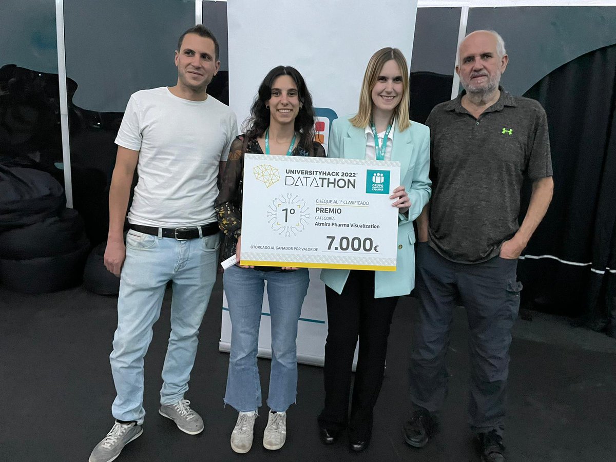 GSC_UPM's tweet photo. ¡¡¡Enhorabuena a Laia Domingo y Mar Grande, estudiantes del Programa de Doctorado en Sistemas Complejos #PDSC en @etsiaab de @La_UPM e @_ICMAT, por ganar el UniversityHack
2022 para el reto Atmira Pharma Visualization!!! https://t.co/z73NKPgc04