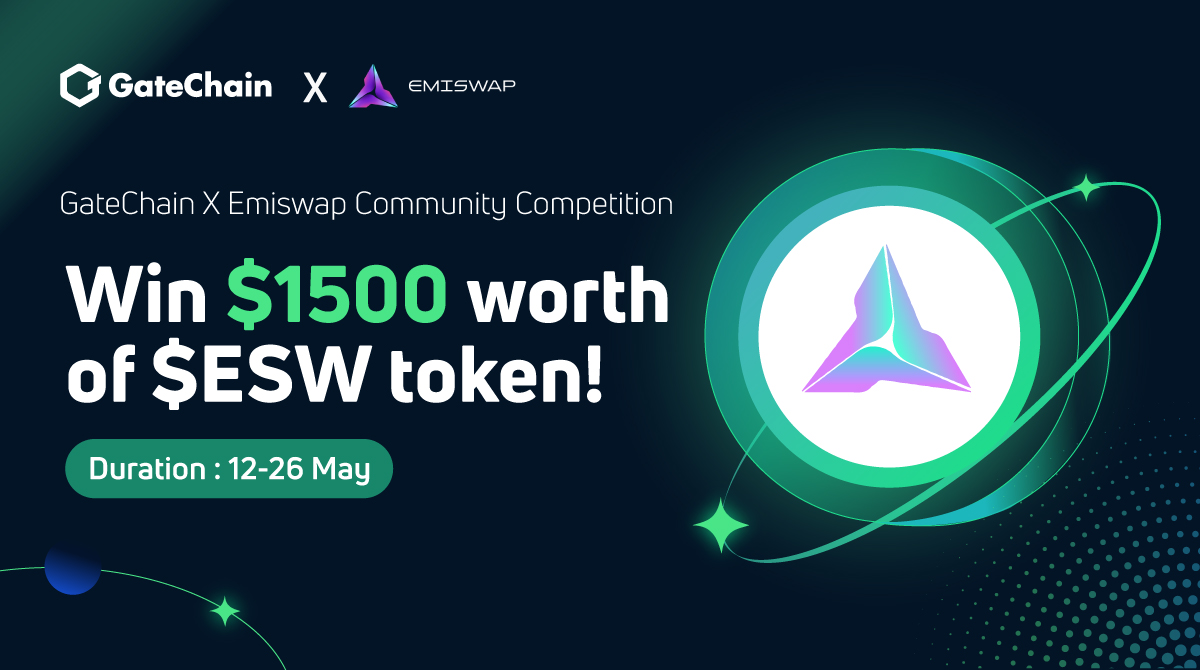 🔥Excited to announce:🔥 

🔴The GateChian X Emiswap Community Competition!

📢Win $1500 worth of $ESW tokens!

👉Participate here: gleam.io/NRxgr/gatechai…