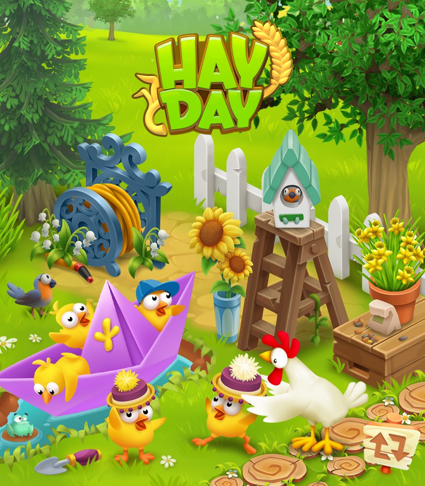 hayday's tweet image. Hi farmers, please take a look and if you spot the 5 differences between these 2 illustrations, please share this post! #Hayday #HaydaySpotTheDifference