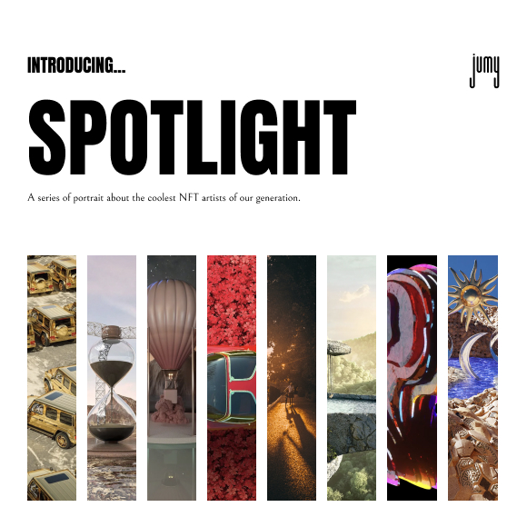 Let us introduce yall to our beloved artists through our #JUMYSPOTLIGHT series! Lessgo 🔥

#NFTCommunity #nftart #NFTartist #NFTartists #cryptocurrency #CryptoNews #NFTdrop #NFTProjects
