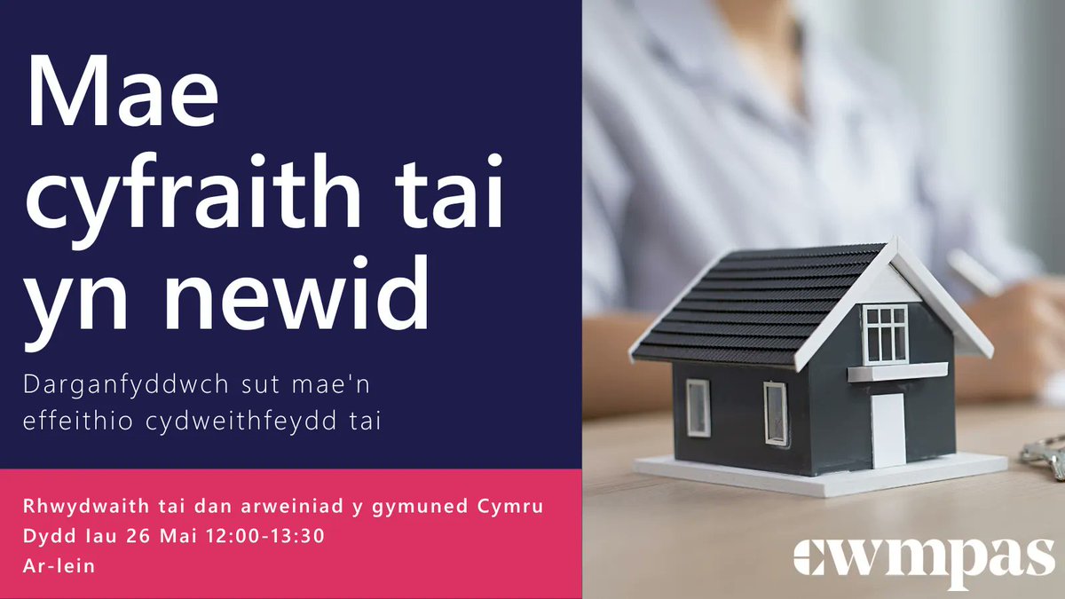 Mae cyfraith tai yn newid yng Nghymru. Ymunwch a ni ar Ddydd Iau 26 Mai ar gyfer ein rhwydwaith misol i ddarganfod sut fydd yn effeithio ar dai dan arweiniad y gymuned. Archebwch le yma: buff.ly/377Zhta #CymunedaunCreuCartrefi