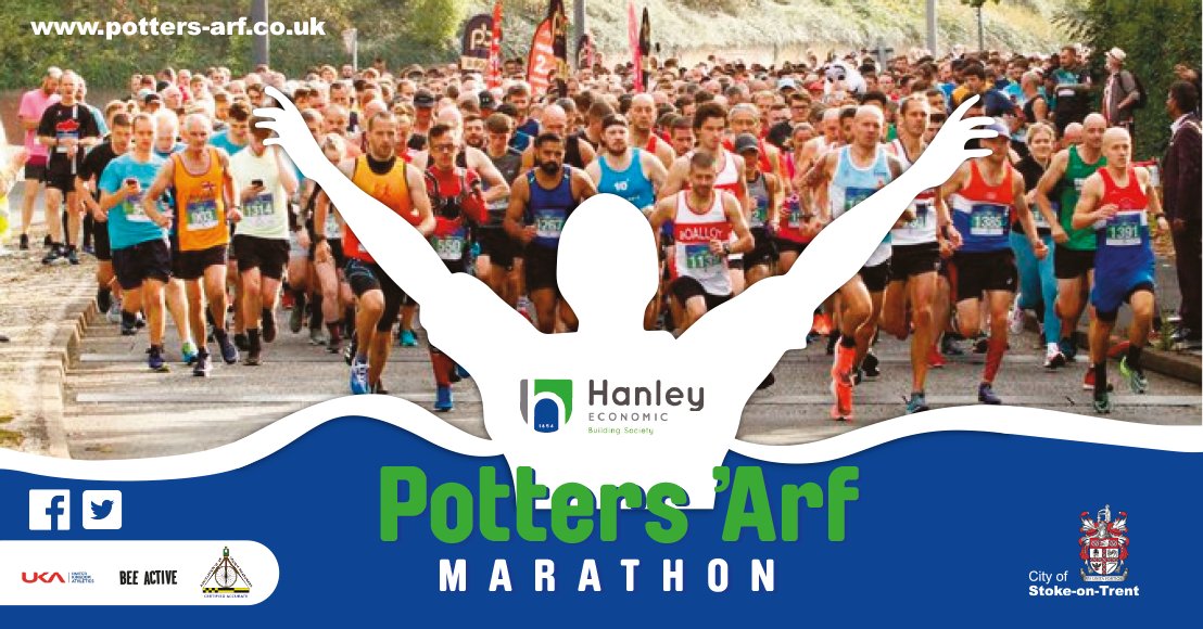 MoorlandsAc's tweet photo. Morning! Quick reminder that the Hanley Economic Potters 'Arf Marathon 2022 is back on June 12! 🚶 Places for runners, relays teams, walkers+  &amp; juniors 👏 Superb support 🏅 Potteries medals by Wade Ceramics Ltd 😍 City centre finish 👊 Amazing challenge 👍https://t.co/ohlljiqAp9 https://t.co/XRjfKJ7QjL