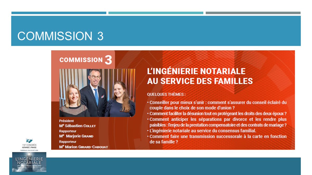 118e #CongresNotaires 2022. L'ingénierie notariale #amilles L’anticipation est le meilleur moyen d’installer et de conserver l’harmonie au sein d’un couple ou d’une famille. Le notaire utilise toute son expérience pour conseiller au mieux les membres du futur couple.