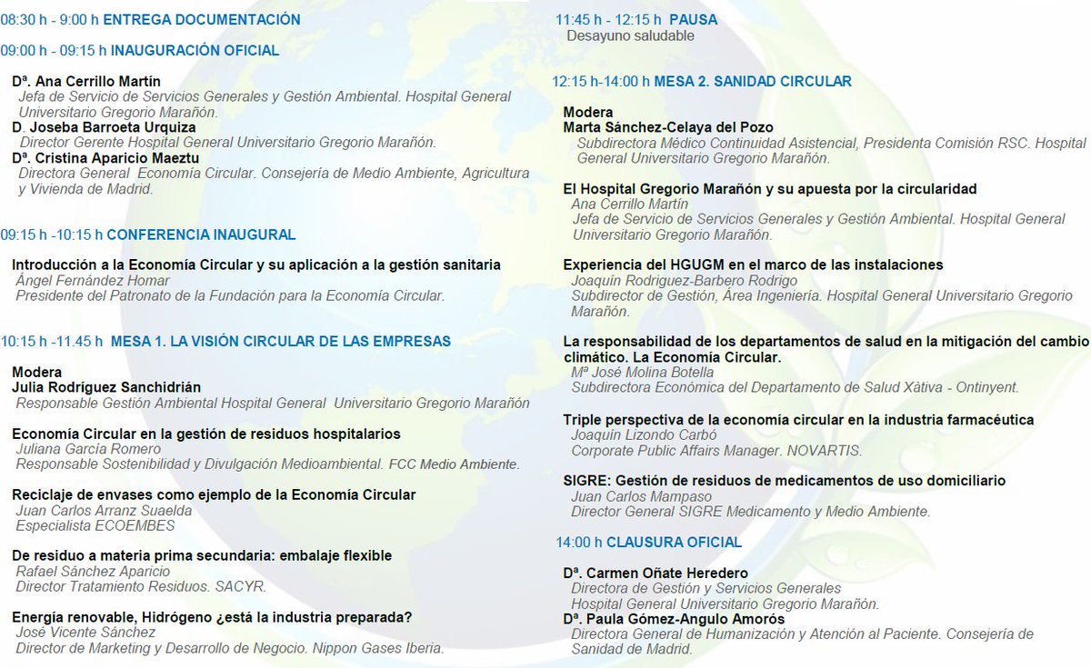 El Hospital Gregorio Marañón organiza una jornada de economía circular muy interesante y didáctica. Puedes inscribirte seas o no del hospital. Anímate a apostar por un futuro más sostenible:
Os dejamos el programa y la forma de inscribirse. 👇
#SomosElMarañón