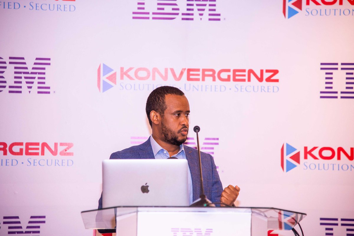 konvergenz_ke's tweet photo. Live @Kempinski: @konvergenz_ke  Founder &amp; CEO Abdul Sheikh addressing Securing enterprise Data, reducing (TCO), modernizing applications, consolidating workloads securely and ultimately helping improve customer experience in partnership with @IBM 
@WeliyeMohamed https://t.co/N7aq0rNvht