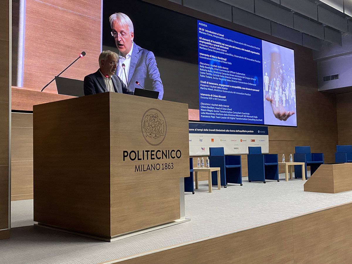 .<a href="/marianocorso/">Mariano Corso</a> Responsabile Scientifico dell'Osservatorio #HRInnovationPractice apre il convegno introducendo l'agenda della giornata #OHR22