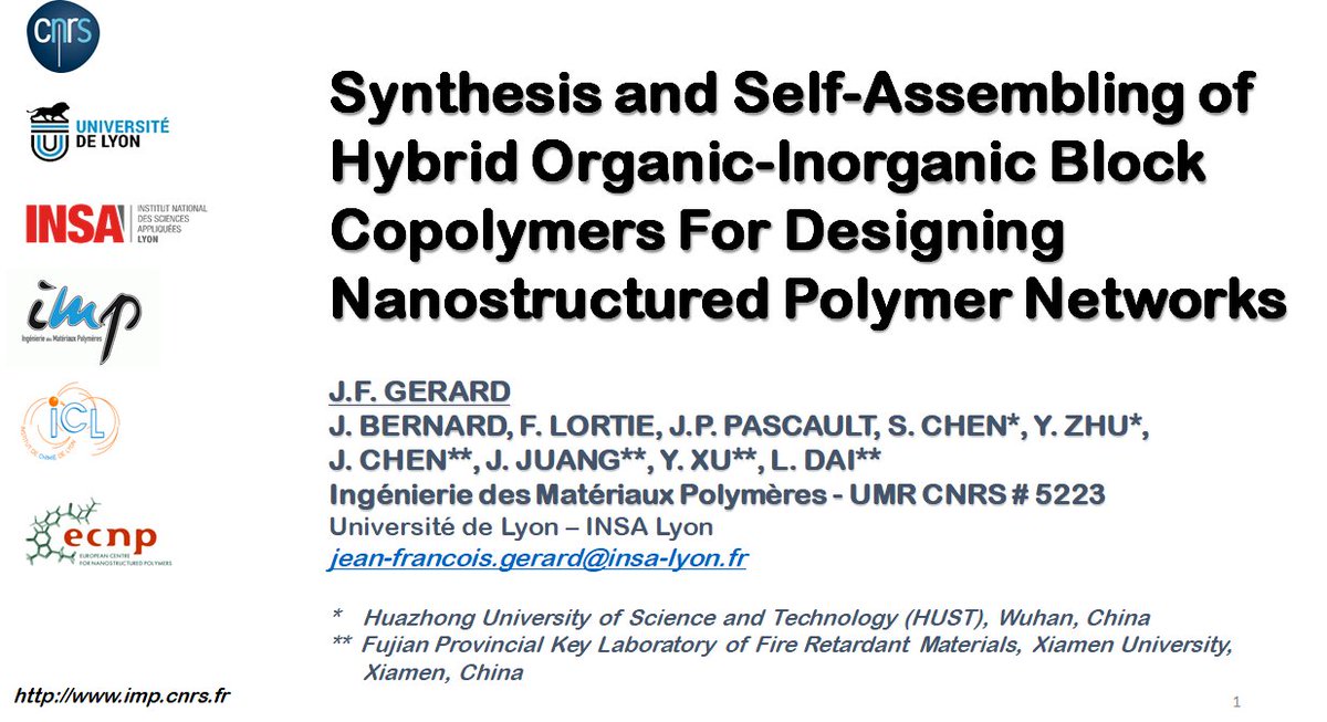 IMP5223 Ingénierie des Matériaux Polymères (@imp5223) on Twitter photo J.F. Gérard <a href="/imp5223/">IMP5223 Ingénierie des Matériaux Polymères</a> @INC_CNRS Invited Speaker at EUropean POlymer Conference on “Block Copolymers: Building Blocks for Nanotechnology” (EUPOC 2022), Bertinoro (Italy), May 15-19, 2022 <a href="/UniversiteLyon/">Université de Lyon</a> <a href="/insadelyon/">INSA Lyon</a> <a href="/UnivLyon1/">Université Lyon 1</a> <a href="/Univ_St_Etienne/">Université Jean Monnet Saint-Étienne</a> J.F. Gérard <a href="/imp5223/">IMP5223 Ingénierie des Matériaux Polymères</a> @INC_CNRS Invited Speaker at EUropean POlymer Conference on “Block Copolymers: Building Blocks for Nanotechnology” (EUPOC 2022), Bertinoro (Italy), May 15-19, 2022 <a href="/UniversiteLyon/">Université de Lyon</a> <a href="/insadelyon/">INSA Lyon</a> <a href="/UnivLyon1/">Université Lyon 1</a> <a href="/Univ_St_Etienne/">Université Jean Monnet Saint-Étienne</a>