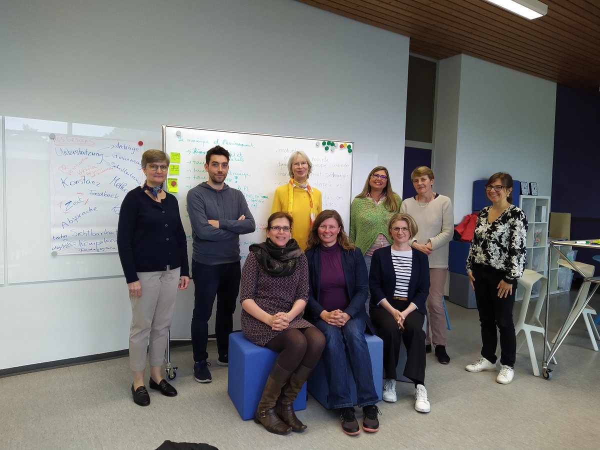 pl_rlp's tweet photo. Austausch im Rahmen des Pilotprojekts "enseigner le développement durable avec le numérique" zwischen dem Team der Beratungskräfte für #Unterrichtsentwicklung #Fremdsprachen und Kolleg*innen der Académie Besançon in Alzey (GY am Römerkastell) sowie im #PL_RLP in Speyer - viele https://t.co/CIVBdHGcM6