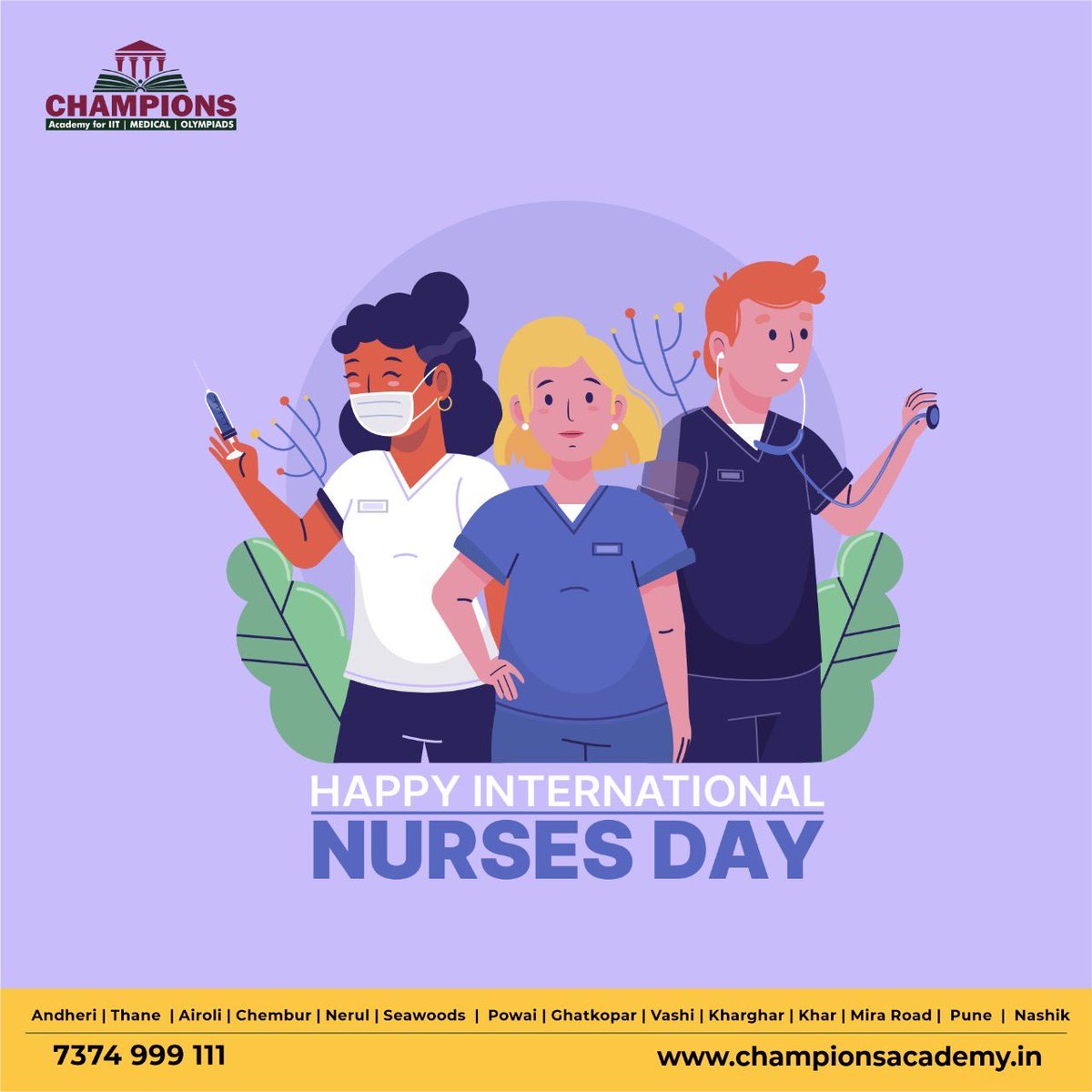ChampsEducare's tweet photo. #InternationalNursesDay2022 
This International Nurses Day, let’s recognise/celebrate the person behind the profession.
Champions Academy wishes every nurse, a happy and healthy International Nurses Day. We thank them for their competence, commitment, and compassion.❤ https://t.co/j6mmdhMbpd