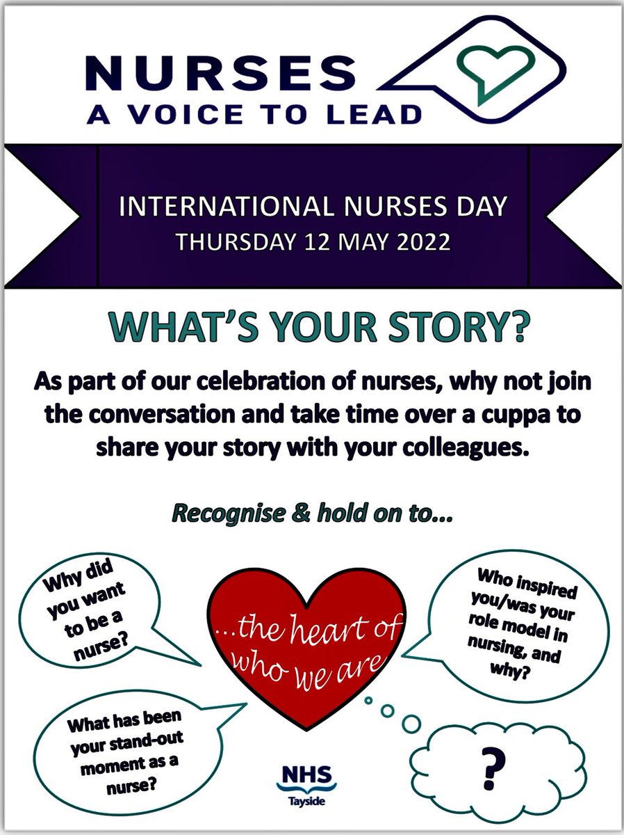 Happy International Nurses Day. Share our stories #NationalNursesDay It celebrates nurses AND teams we work with. Thank YOU all! YOU make the difference everyday <a href="/NHSTayside/">NHS Tayside</a> <a href="/NHSTSpiritual/">NHST Spiritual Care</a> <a href="/PKlearning/">PK Learning</a> <a href="/DDbaldie/">Deborah Baldie</a> <a href="/PerthandKinross/">Perth and Kinross Council</a> <a href="/NatalieBeatti13/">Nat Bt</a> <a href="/JillFerbrache/">Jill Ferbrache</a>