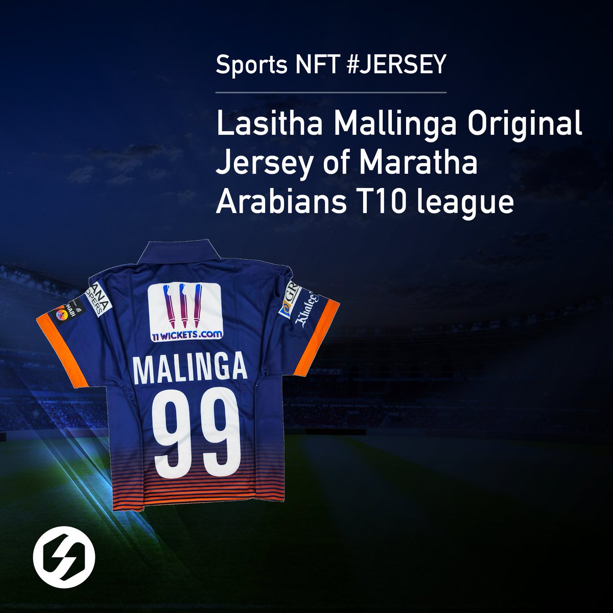 SokosCafe's tweet photo. Hello Folks ๐
Announcement for the Sport #NFT Collection.
Lasitha Mallinga Original Jersey of Maratha Arabians #T10 league.
Click here to Buy now ๐ https://t.co/vr9A3rczR9
#SportsNFT #NFTCollection #Mallinga https://t.co/SOxLKJME2r