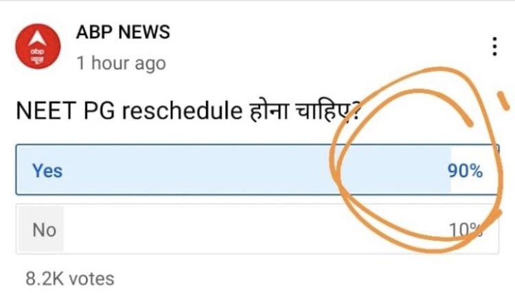 drasmalhi's tweet photo. @ABPNews conducted another poll which also clearly tells that 90% don’t want exam on 21st May, only 20% want exam.

@OfficeOf_MM @mansukhmandviya @NMC_IND @NBEMS_INDIA please take a look at the data and please #Postponeneet2022 by 8-10wks

@UDAIndia @drdeepankar07 @drankitom @ANI https://t.co/B2XYO9efS9