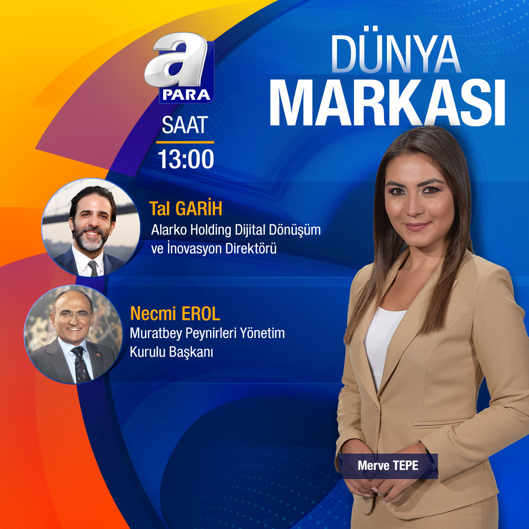 Dünya Markası'nda Merve Tepe'nin konukları

📍Alarko Holding Dijital Dönüşüm ve İnovasyon Direktörü 
<a href="/tal_garih/">Tal Garih</a>
📍<a href="/MuratbeyPeynir/">Muratbey Peynir</a> Yönetim Kurulu Başkanı Necmi Erol

🕐13:00'da A Para'da!