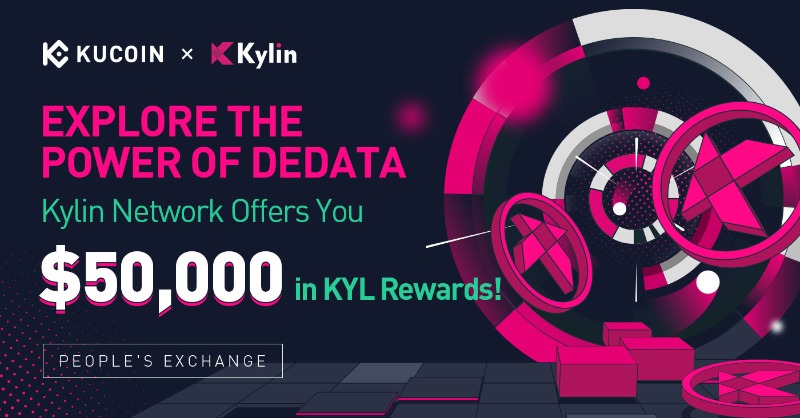 kucoincom's tweet photo. Explore the Power of DeData: @Kylin_Network Offers You $50,000 in $KYL Rewards!