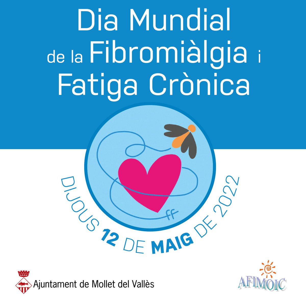 ajmollet's tweet photo. 📌L'Ajuntament de Mollet se suma, un any més, a la commemoració del #DiaMundialdelaFibromialgia i de la Síndrome de la Fatiga Crònica

🕛Per donar suport a aquest col·lectiu, @afimoic i @ajmollet duran a terme la lectura del manifest a les 12 h davant la Casa de la Vila https://t.co/y9wkoKu99a