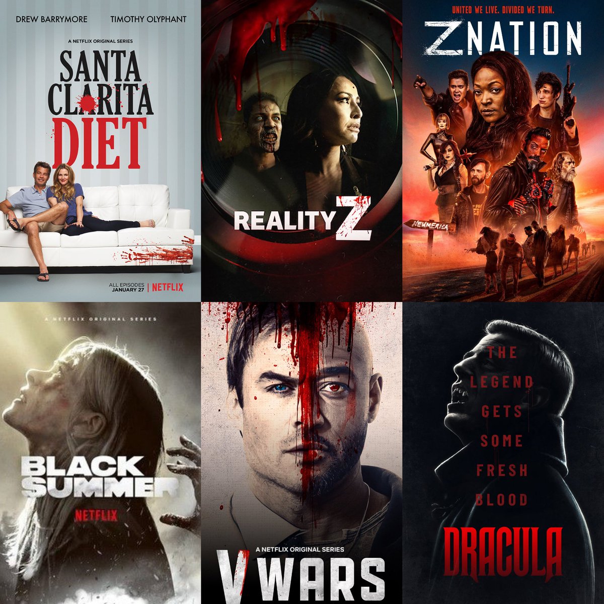witch_natural's tweet photo. I wanna #watch more #horrorshows #Netflix has to offer, but here are 6 more #horrorseries on #Netflix I enjoyed!

#SantaClarityDiet
#RealityZ
#ZNation
#BlackSummer
#Vwars
#Dracula

3/... https://t.co/KqRSeVmPjc