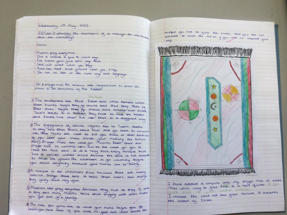 MountStewartSch's tweet photo. 5S have been learning about the Mosque in their RE lessons this week. They have looked at the different features of a Mosque and what religious items are found inside and the religious significance of them. They even designed their own prayer mat. #tmssyear5 #tmssRe https://t.co/ORgnArnWs2