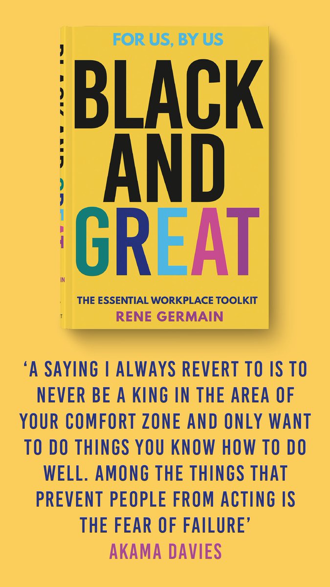 So honoured to contribute to Rene Germaine's' Black and Great: The Essential Workplace Template' book. 

I hope these stories will inspire and guide future generations of #blackandgreat talent. 

Buy the book: amazon.co.uk/dp/1529377633/…

#blackexcellence #blackandgreat #seeitbeit