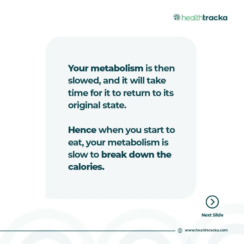 healthtracka's tweet photo. Your body requires food to boost its metabolism. Don't skip your meals for optimal health.
#HealthtrackaIsOne #diet #metabolism #obesity #weightgain #fitness #food #healthydiet https://t.co/eiDZxlAkOZ