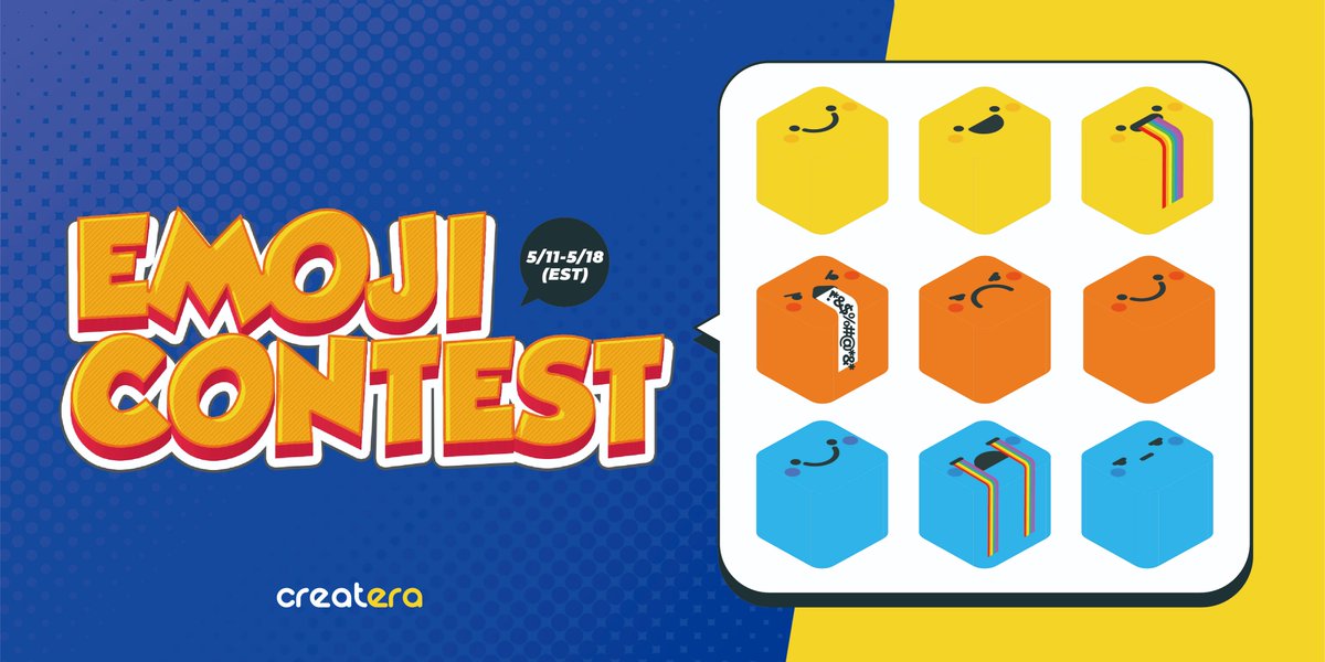 Createra_'s tweet photo. First creative event on Createra, an Emoji-Contest! ✨

- Tweet your Createra Emoji Entry
- Include @Createra_ and #Createra in your tweet! 

5 Winners will be picked to become an Adventurer! 🌲

Deadline is on 19/05/2022

#NFT #NFTCommunity https://t.co/jS94B84vwI