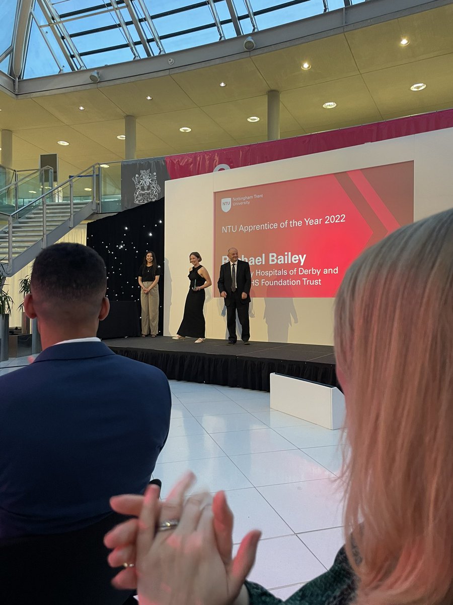 teachbiomed's tweet photo. Out celebrating @TrentUni Apprentice of the year and @NTUAppBiomed student Rachael from @DerbyshirePath was both group and overall winner. Great speech showcasing the profession #PathologyRoar @IBMScience https://t.co/9bgc7Oo8nl
