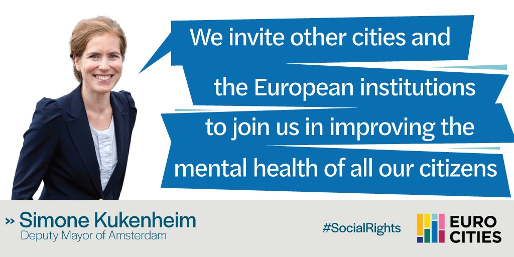 EUROCITIES's tweet photo. The city of @AmsterdamNL focuses on #mentalhealth and pledged to improve its citizens’ mental wellbeing, framed into the principles of equal opportunities, health care and essential services of the European Pillar of Social Rights. #SAFBcn2022 https://t.co/FDbMVd1YKu