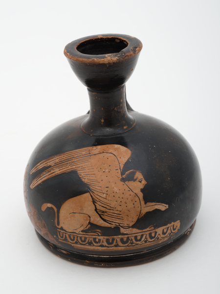 MacquarieMuseum's tweet photo. 'I touch your riddles'
Monday's #objectoftheday is MU4553, a miniature #redfigure #lekythos showing a seated #sphinx, one paw raised, ready to throw a #riddle down.
The #lekythos was most likely produced in #Attica in the 5th Century BCE. https://t.co/RkuA7GDt2j