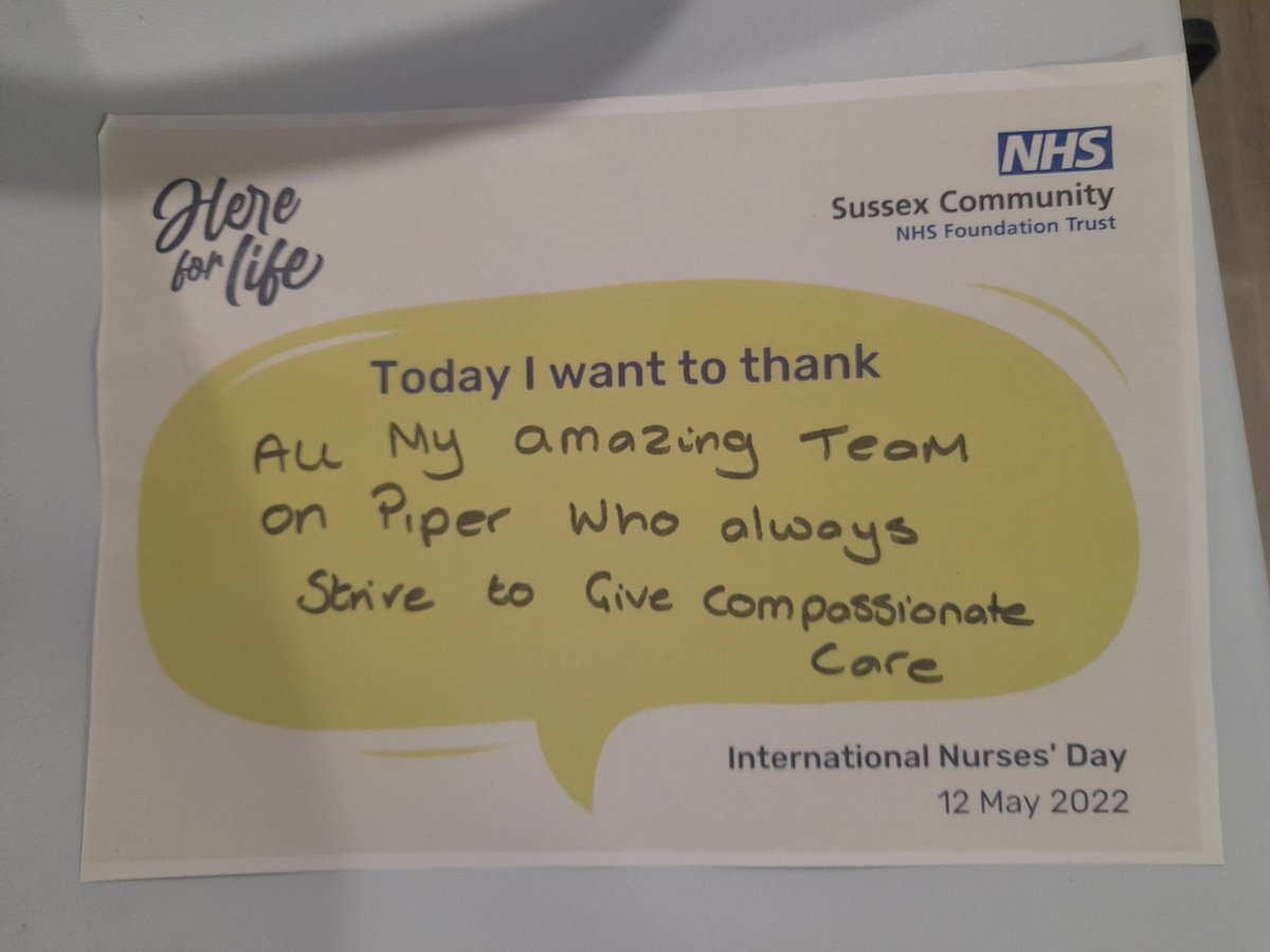 #HereForLife #NursesDay @nhs_scft Amazing Piper ward at Crawley Hospital- Happy Nurses day!