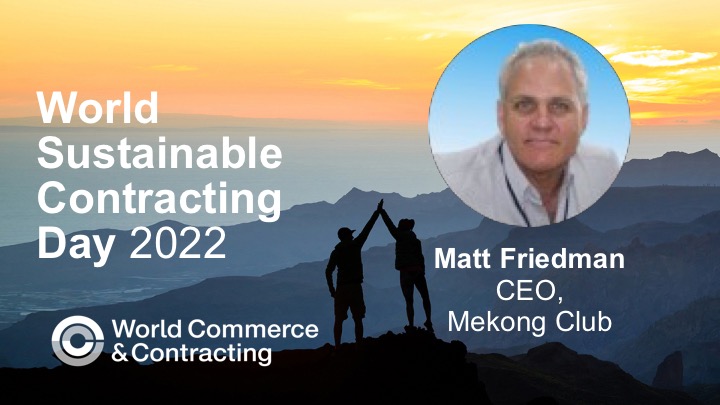 FriedmanMattS's tweet photo. I am honored to speak at World Sustainable Contracting Day on May 17 (online) – participating in 3 sessions. One with my wife @Sylvia_YF   I’m excited there are over 1,600 registrants from more than 55 countries. Here’s the LINK: https://t.co/vXhx9IL0a6 #WSCD @worldcc_ https://t.co/mk6H3Rnh2c