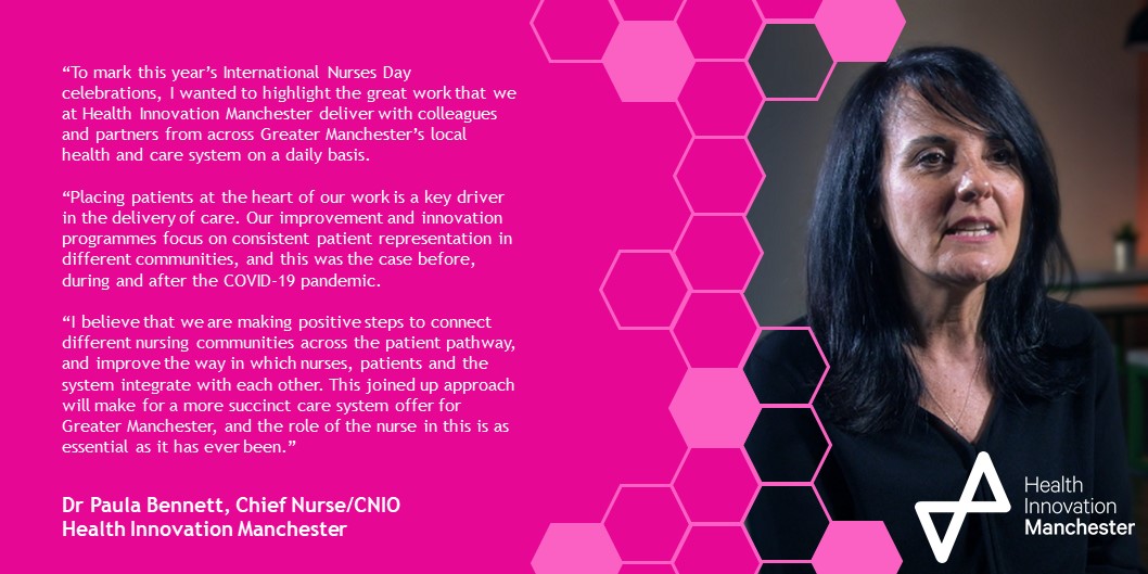 Health Innovation Manchester (@healthinnovmcr) on Twitter photo Our Chief Nurse / CNIO <a href="/DrPaulaBennett/">Dr Paula Bennett RN</a> believes that we are taking positive steps to connect different nursing communities across the patient pathway. 🤝
#InternationalNursesDay #weareHInM Our Chief Nurse / CNIO <a href="/DrPaulaBennett/">Dr Paula Bennett RN</a> believes that we are taking positive steps to connect different nursing communities across the patient pathway. 🤝
#InternationalNursesDay #weareHInM