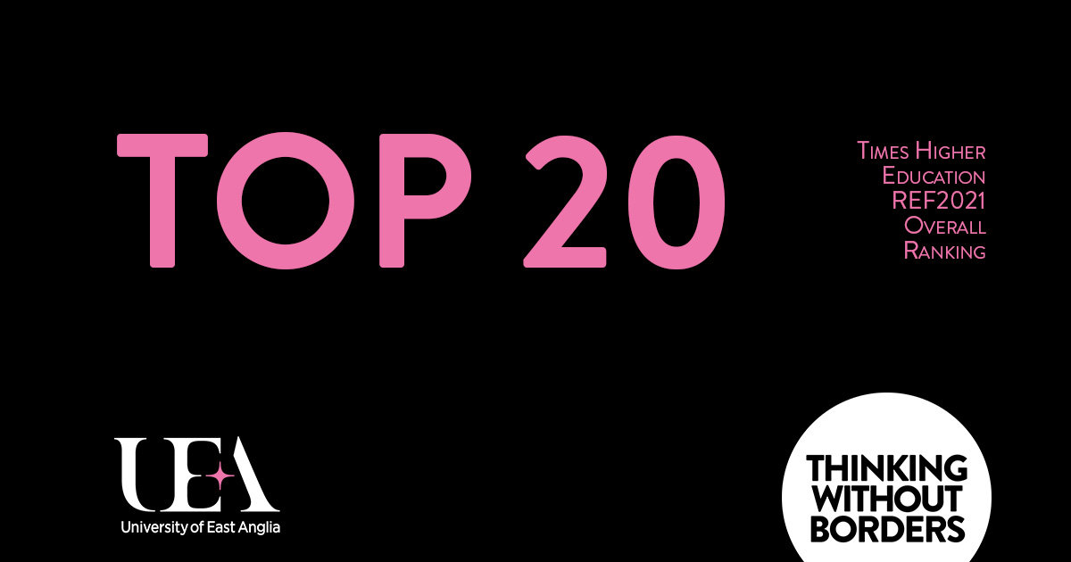 UEAResearch's tweet photo. The @timeshighered tables for the Research Excellence Framework 2021 are out and UEA has moved into the UK’s top 20 in the overall rankings! 🙌
Read more, here: https://t.co/GfauQl2JaZ
#UEAREF #REFResults #ThinkingWithoutBorders https://t.co/rCqFFCFZ9Q
